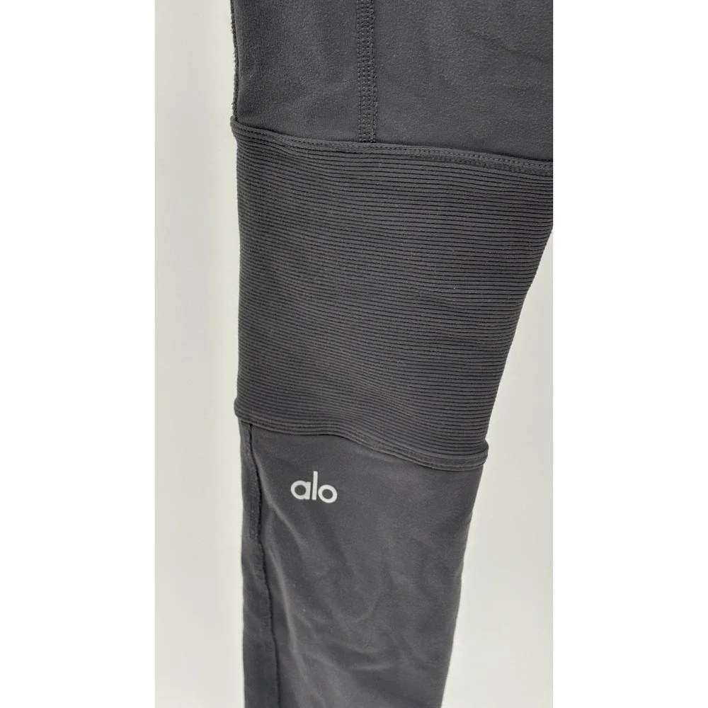 Alo Leggings‎ Avenue High Rise Moto Women Size XS Dark Gray Yoga Workout